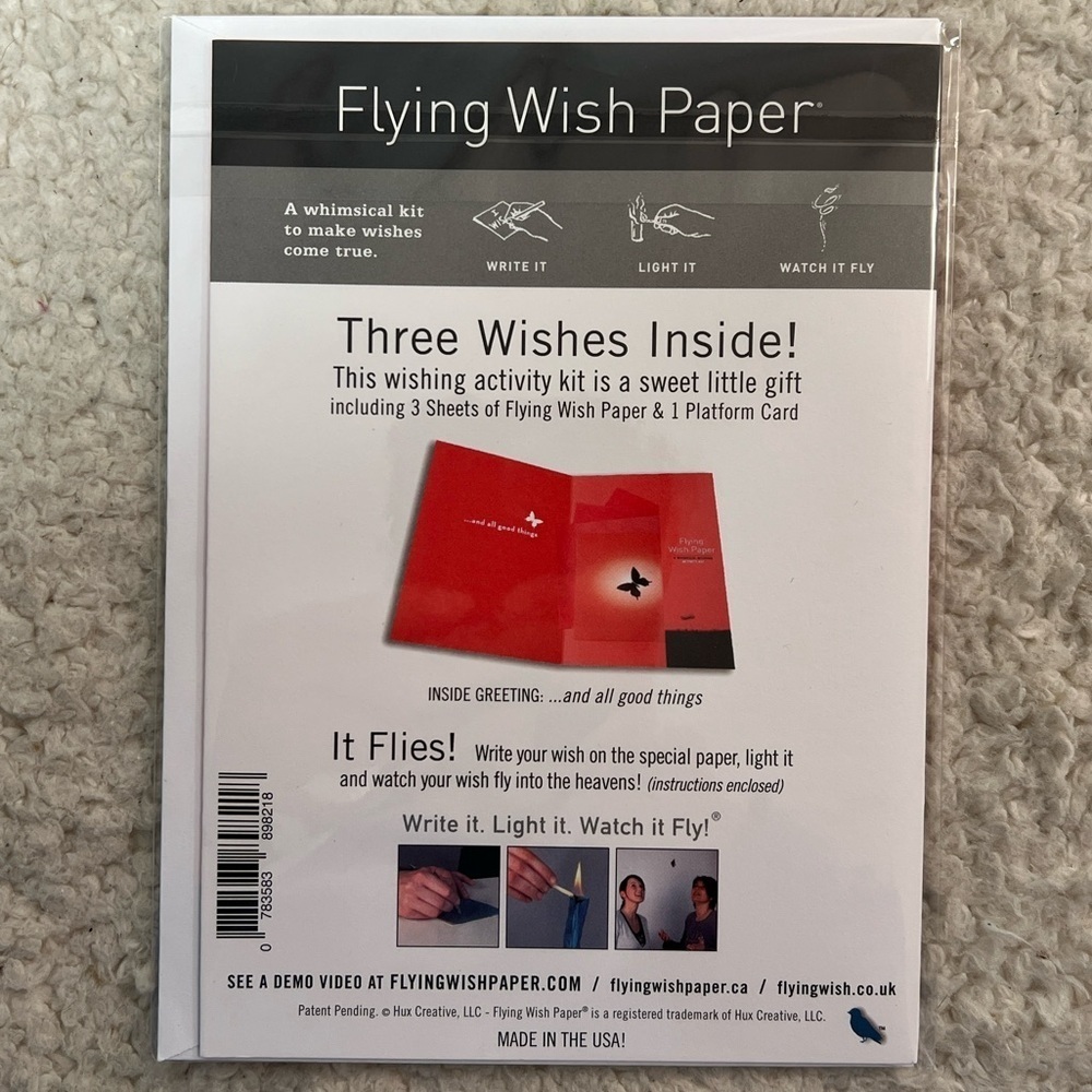 Flying Wish Paper "Wishes and Dreams" Greeting Card Kit - Picture 3 of 6